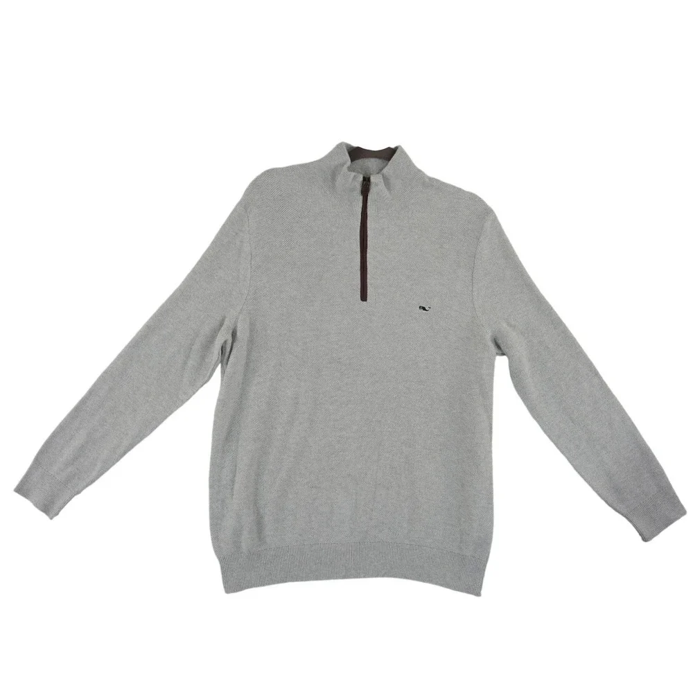 Vineyard Vines Quarter Zip Pullover Sweater Top Men's Size Large Gray